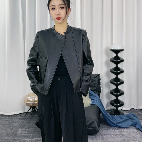 【1197】新款真皮绵羊皮女士皮衣2024春装短款皮衣女外套