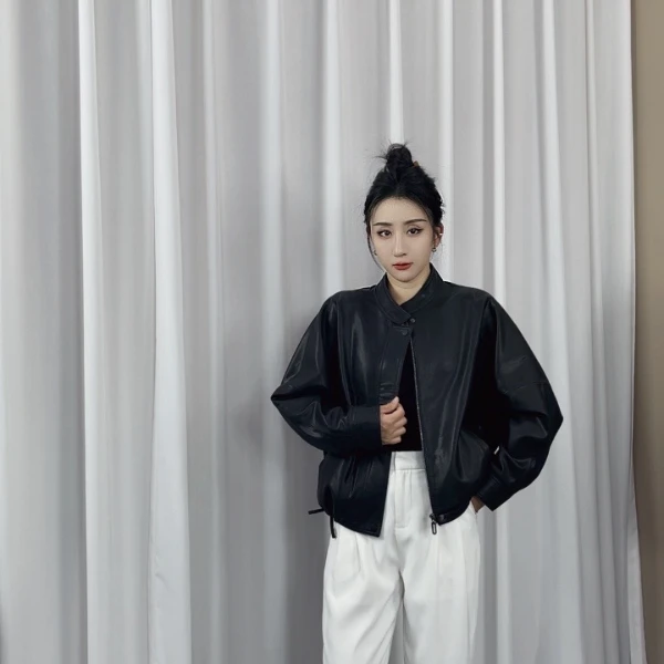 2024春季新款真皮绵羊皮女士皮衣2024春装短款皮衣女外套网红