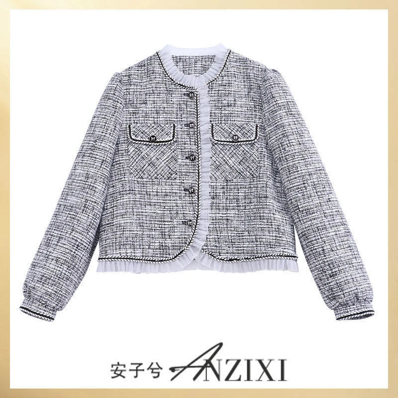 【粉丝专属】安子兮小香风宽松休闲时尚百搭短外套AZX223W70820