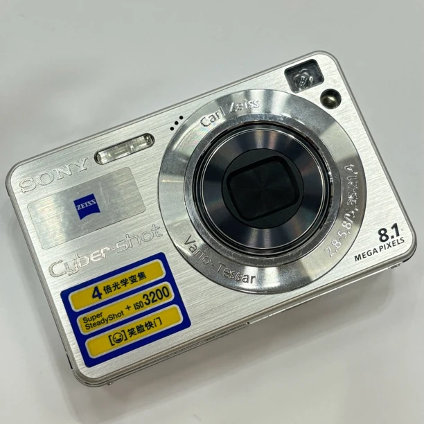 95新 Sony/索尼 w130银色810w像素4倍光学变焦复古ccd相机