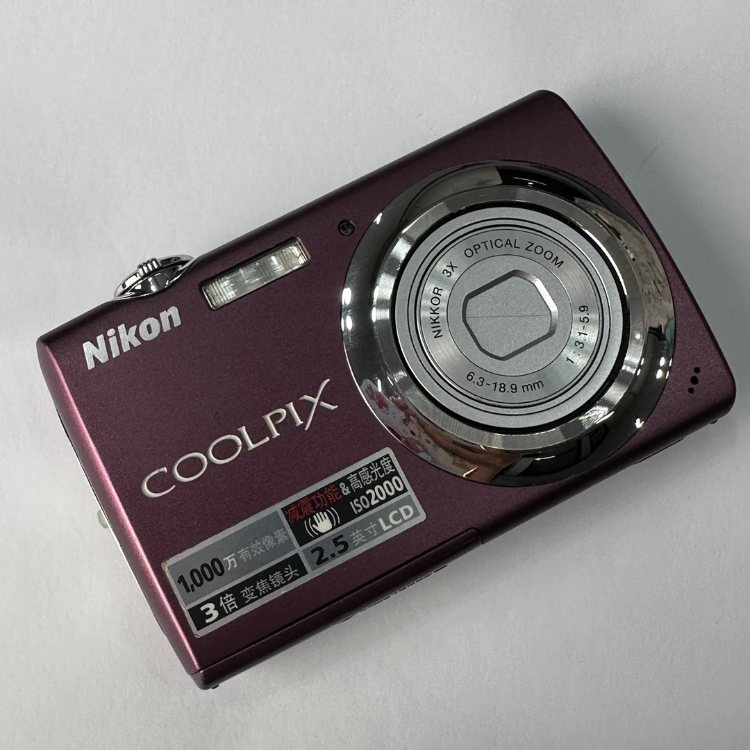 95新 Nikon/尼康 s220玫红1000万像素3倍变焦复古ccd数码相机