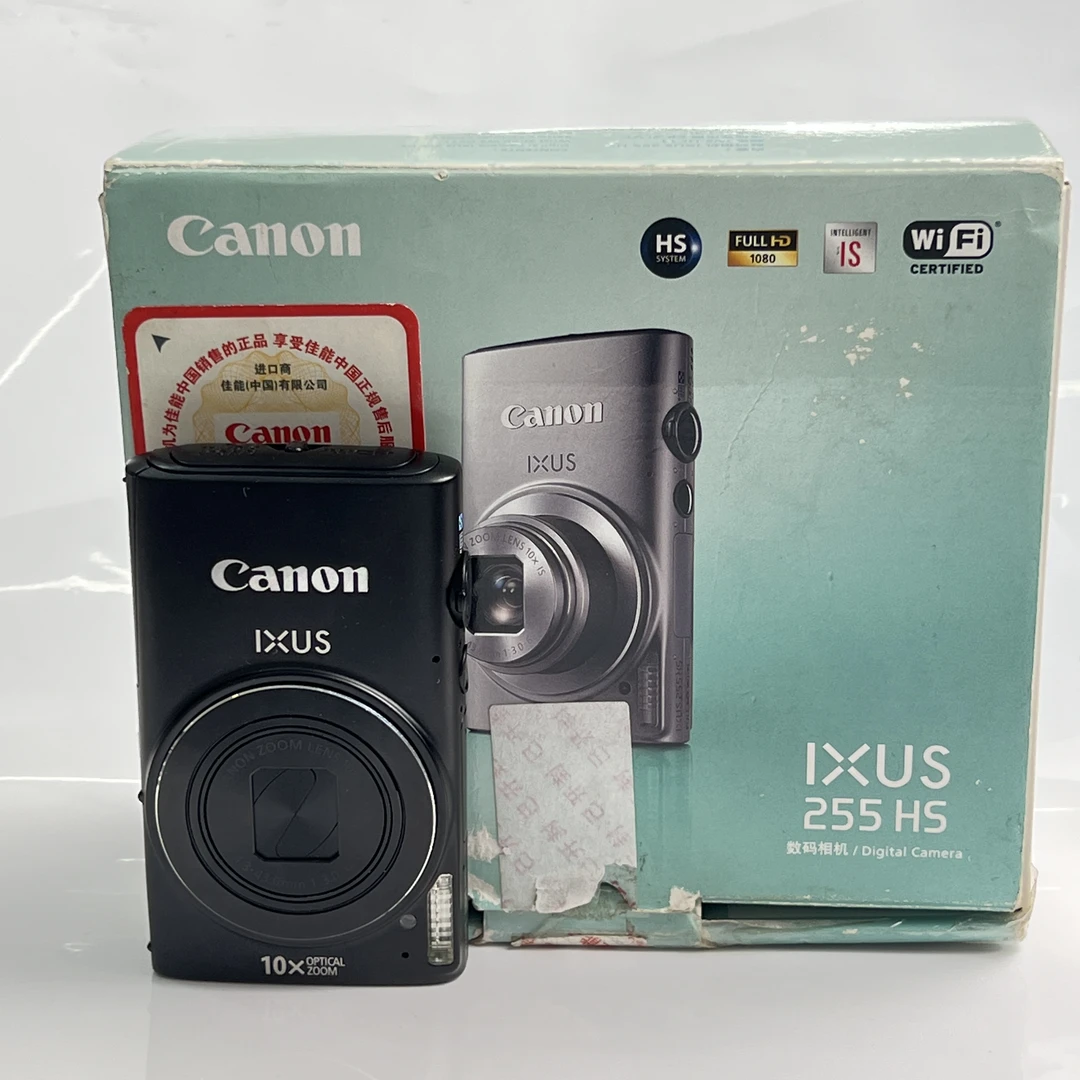 95新 Canon/佳能 ixus255黑色原盒1200w像素10倍光学变焦ccd相机
