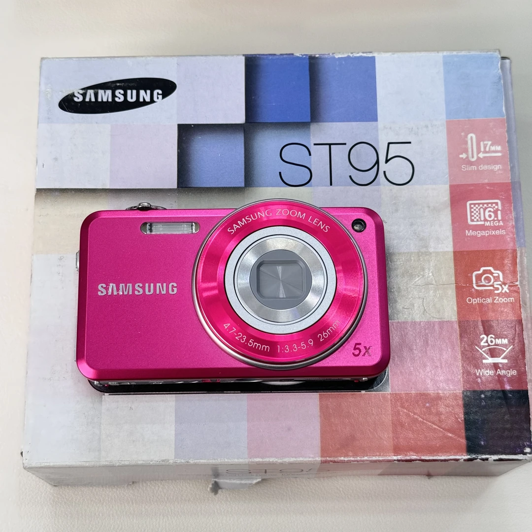 95新 Samsung/三星 st95粉色 1610w像素5倍变焦复古ccd数码相机