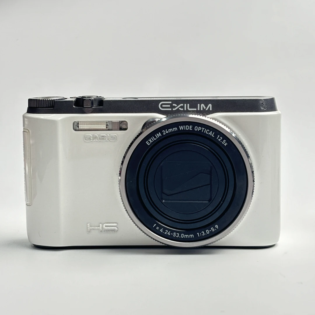 95新 Casio/卡西欧 zr1200奶白色翻转屏1600万像素12.5倍变焦ccd