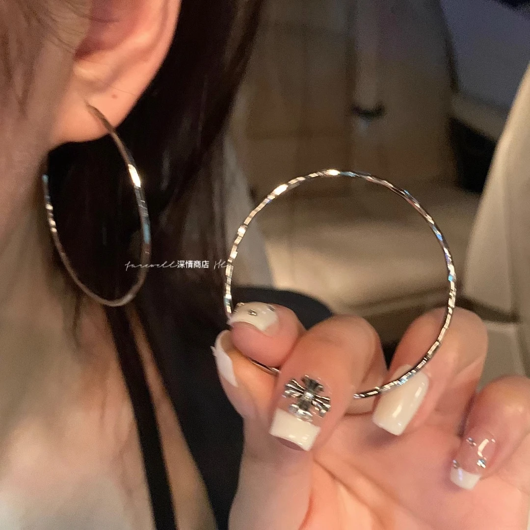 铜合金耳饰 高级感大圈圈耳饰网红2024年脸大适合小众耳环耳钉女