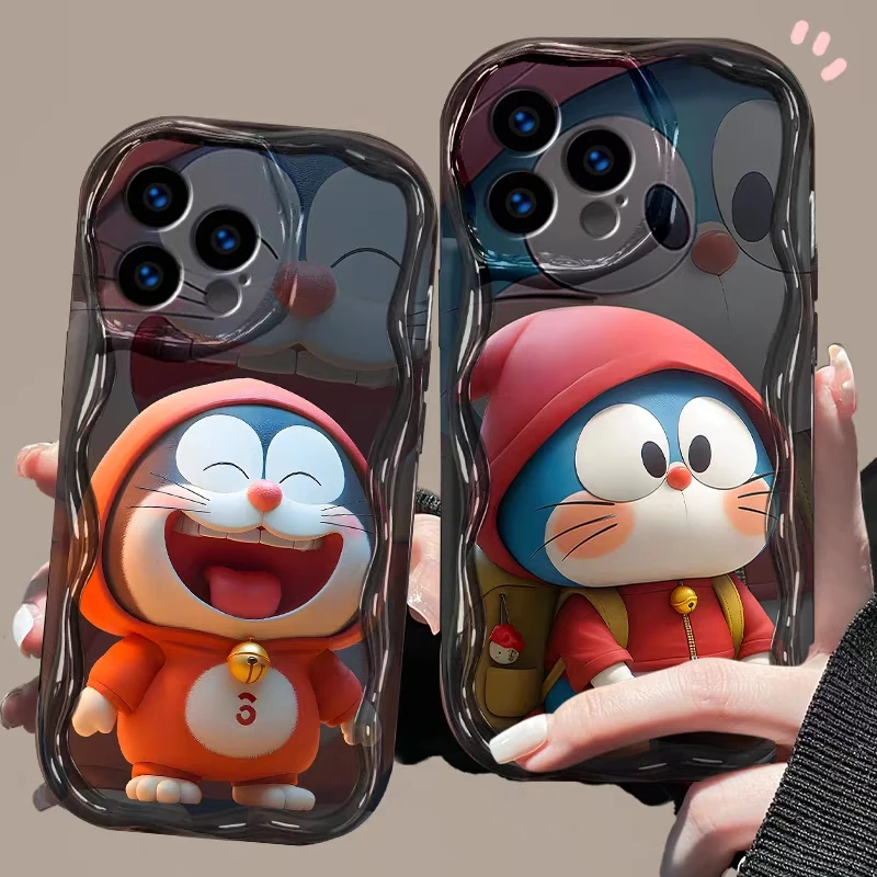 (适用苹果oppo华为vivo小米)呆萌叮当猫哆啦iPhone15软硅胶手机壳