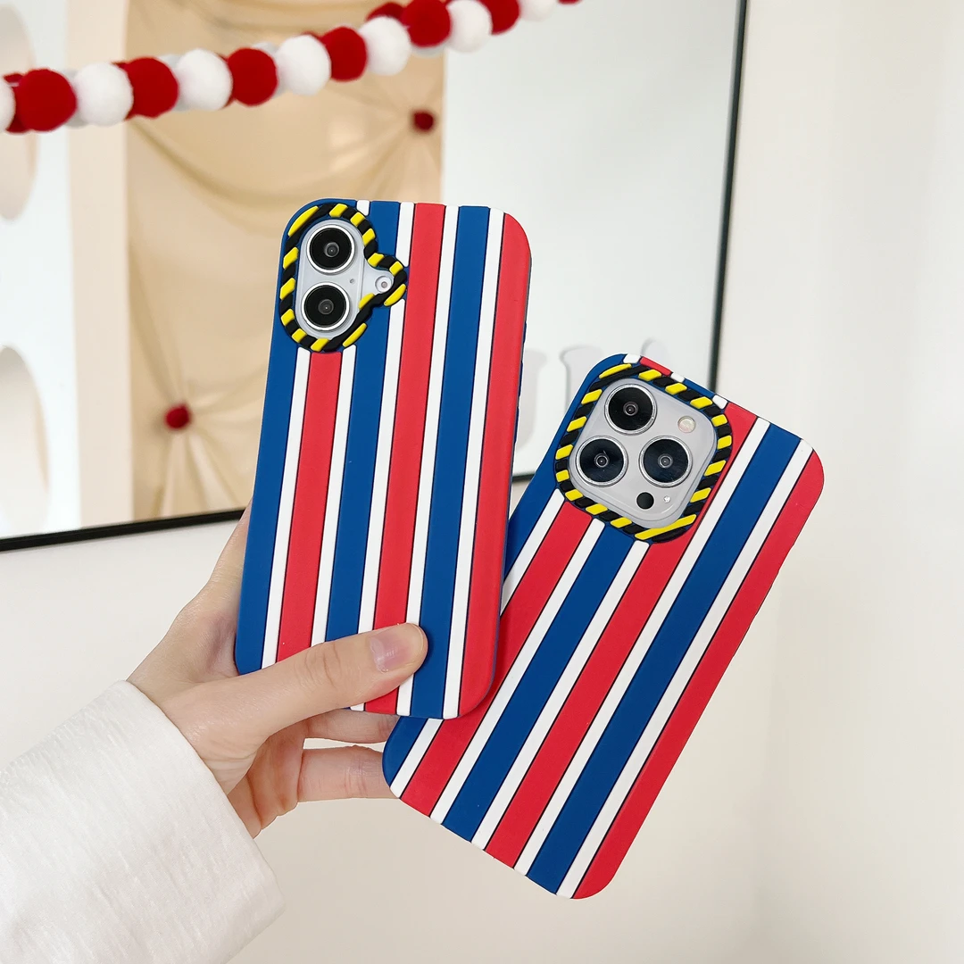 (苹果)三色雨布简约适用iPhone16女款ins韩风创意15软硅胶手机壳