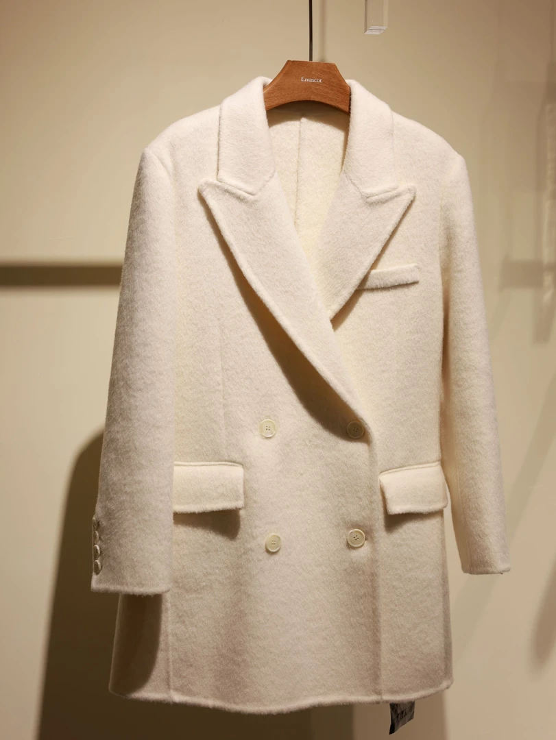 秋冬双面呢双排扣大衣