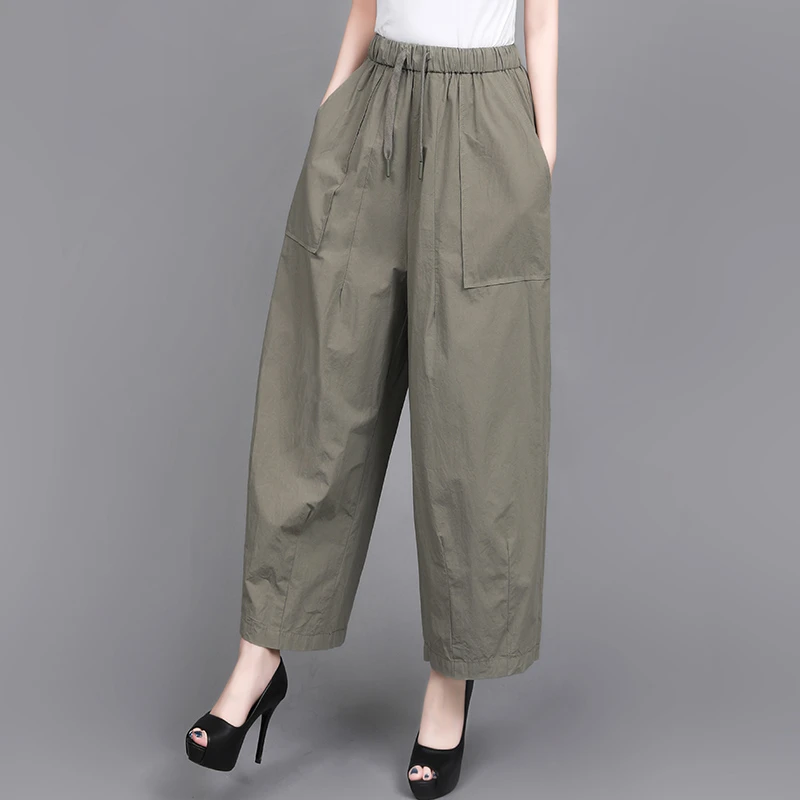 夏季阔腿裤女2025夏季新款宽松显瘦垂感休闲裤高腰百搭九分裤