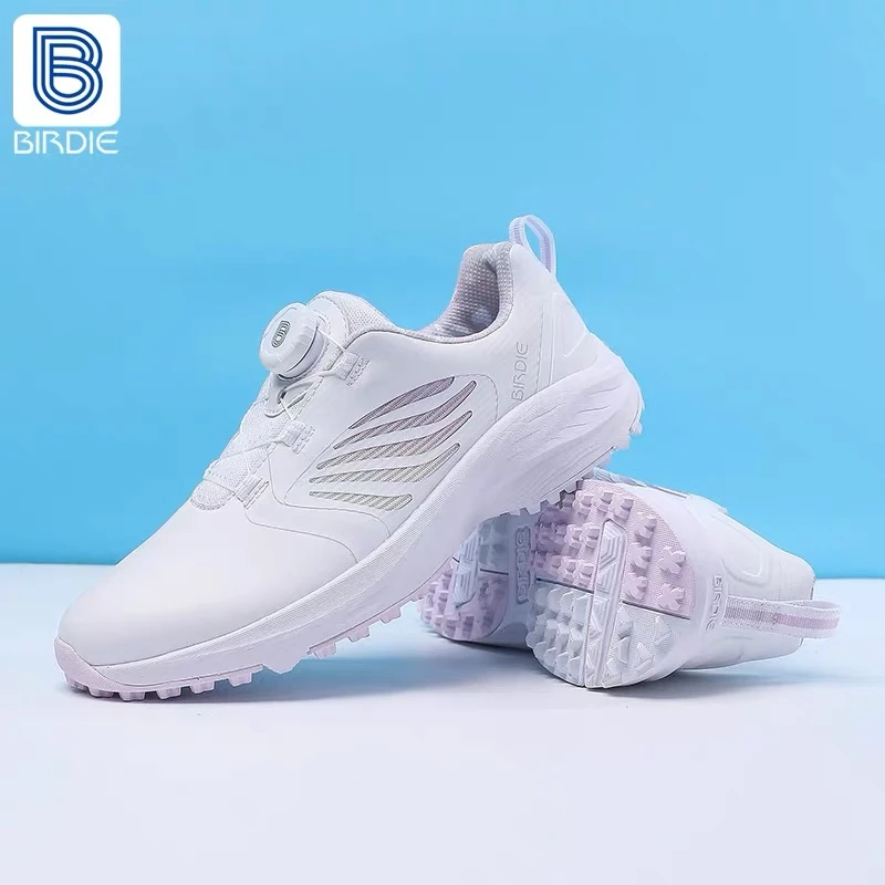 Birdie高尔夫女鞋颜色百搭漂亮舒适增高鞋底防水防滑旋转纽扣运动