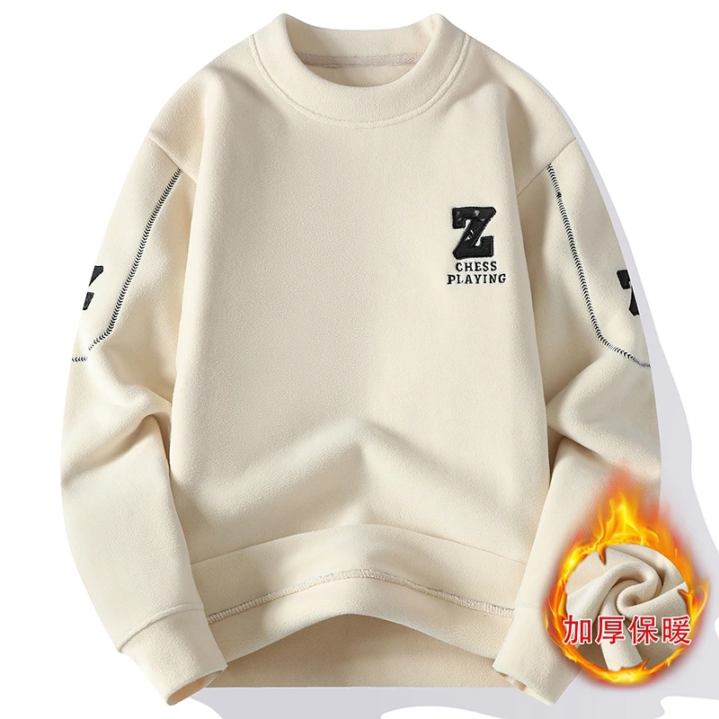 新款高品质双面奥粒绒加绒加厚卫衣男摇粒绒休闲毛圈卫衣质感卫衣