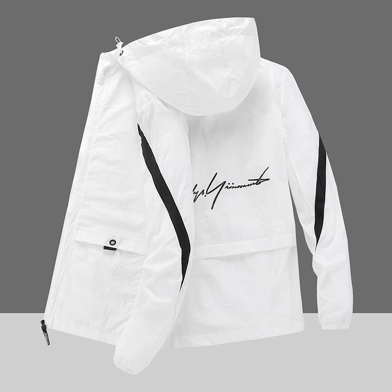 防晒衣男外套夏季薄款透气连帽钓鱼男士休闲防晒服拼接户外外套