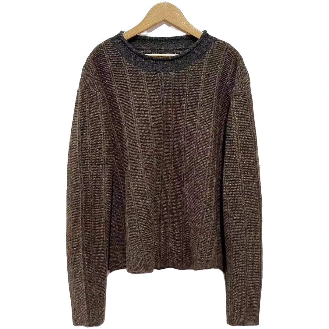 左岸迷香 上衣 22FW7018 原创设计羊毛混纺上衣 慵懒风套头毛衣