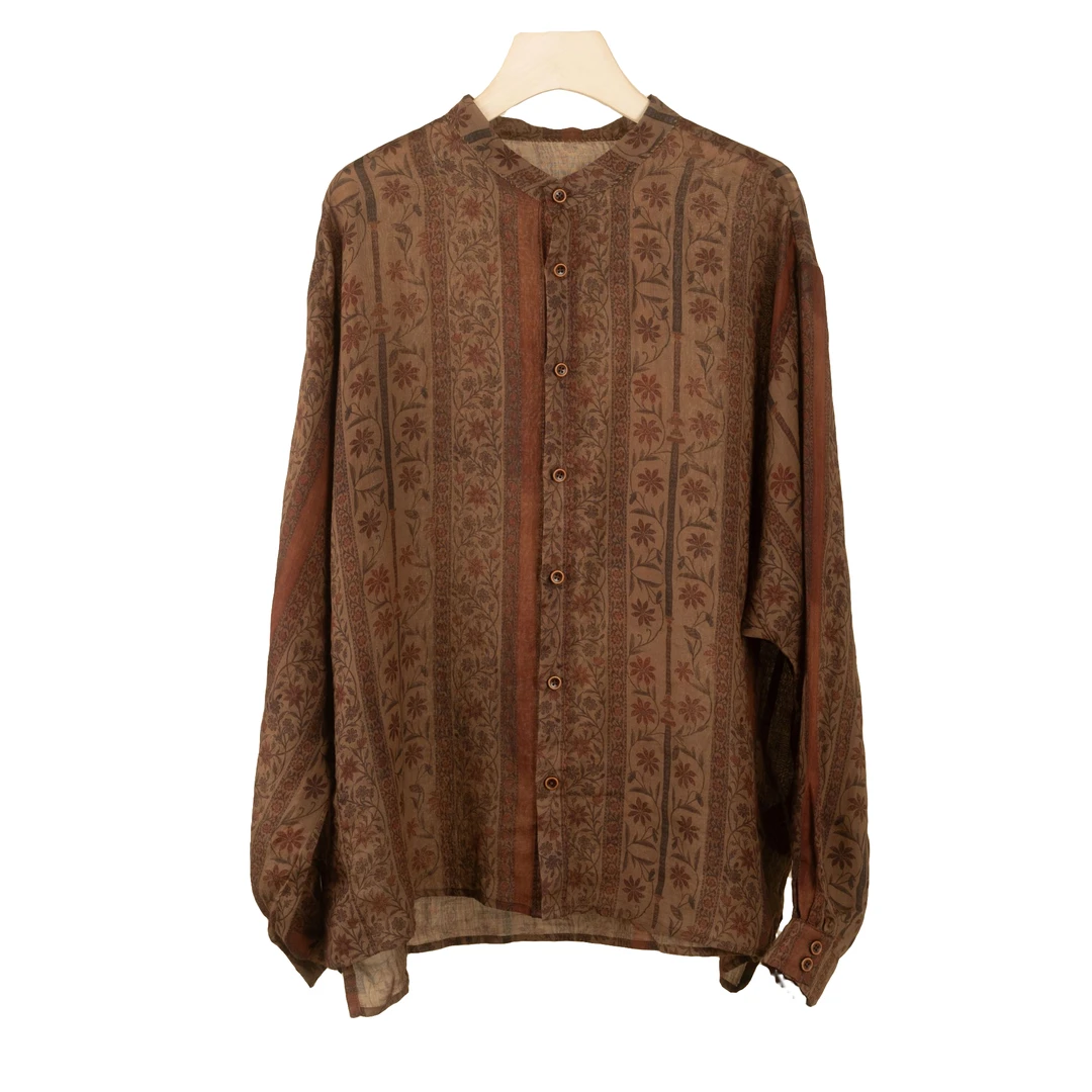 小雨推荐 喜木山 25SC704 复古藤花衬衫 气质百搭 复古国风