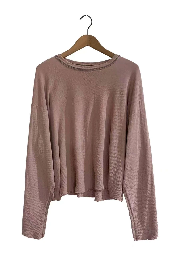 左岸迷香 2024春夏上新 家居圆机针织T恤 Z24SSH019 小众文艺