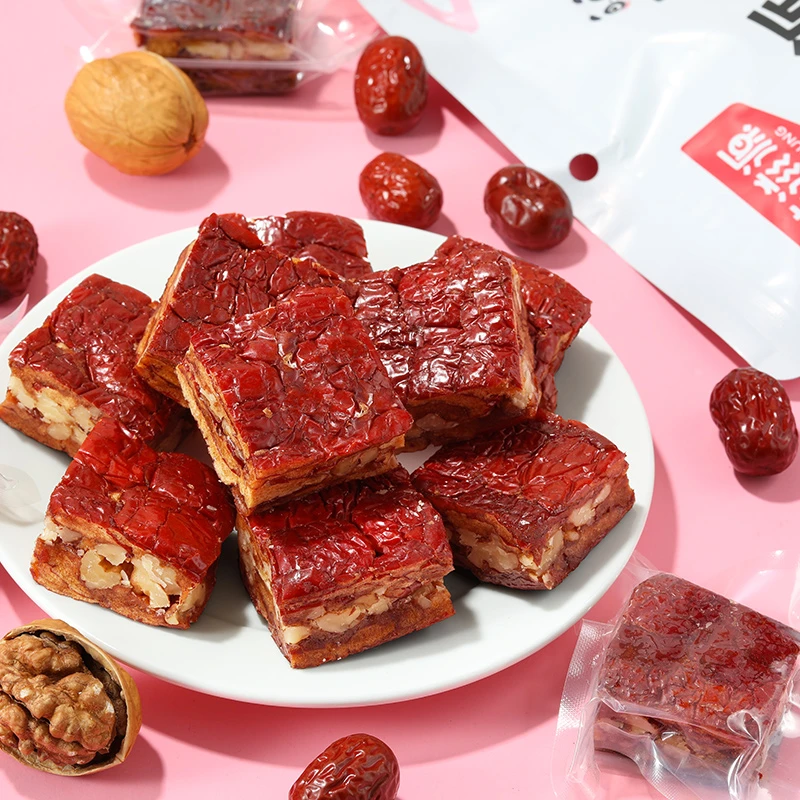 味滋源枣仁派美味红枣夹核桃仁真空包装枣糕零食大枣干果营养原味