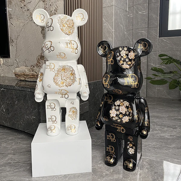 78公分贴花网红暴力熊落地摆件积木轻奢大型电视柜软装摆件潮玩