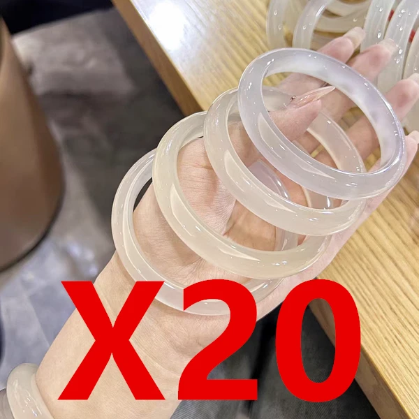 X20直播专用链接天然玛瑙玉手镯白月光荔枝冻【实物以直播为准】