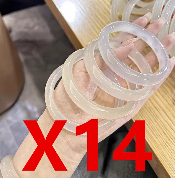 X14直播专用链接天然玛瑙玉手镯白月光荔枝冻【实物以直播为准】