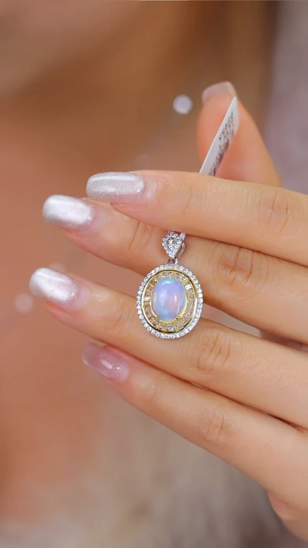 【闪购商品】欧泊吊坠不含链银S925镶嵌@@P2955