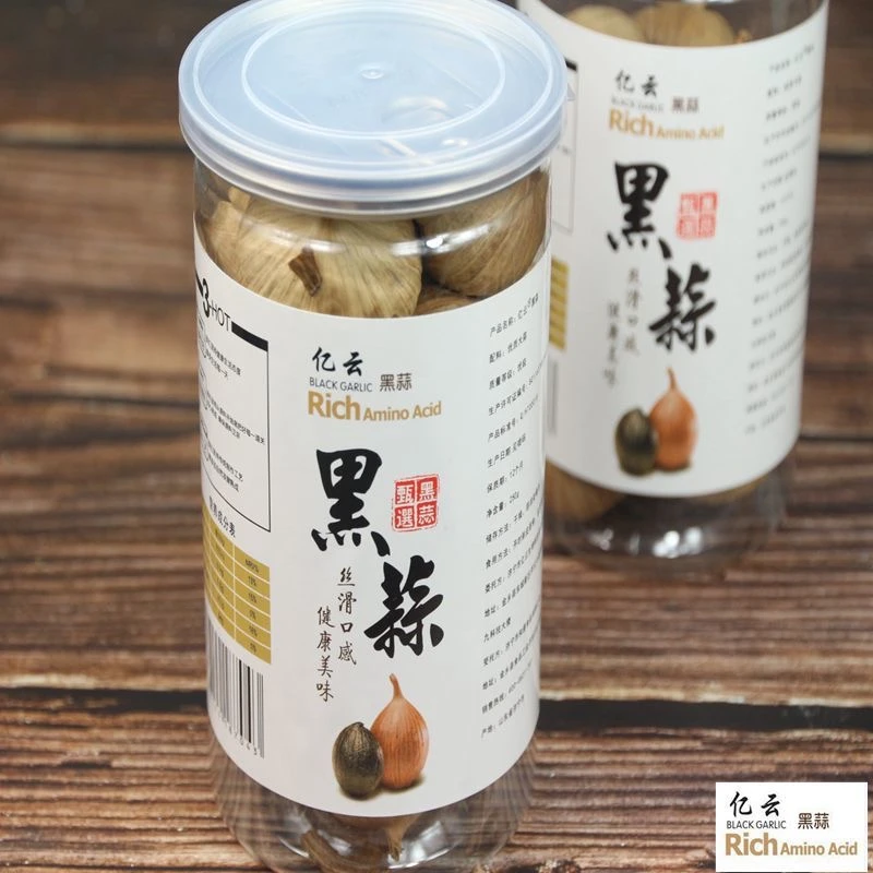 亿云独头黑蒜山东金乡发酵黑蒜头250克罐装即食煲汤食材