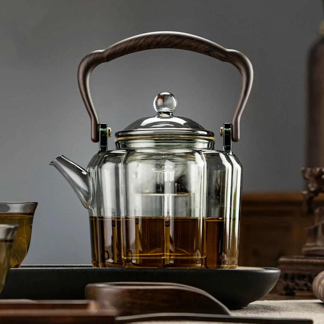文思煮茶壶蒸煮一体提梁泡茶壶耐热防烫高硼硅玻璃家用加厚煮茶壶