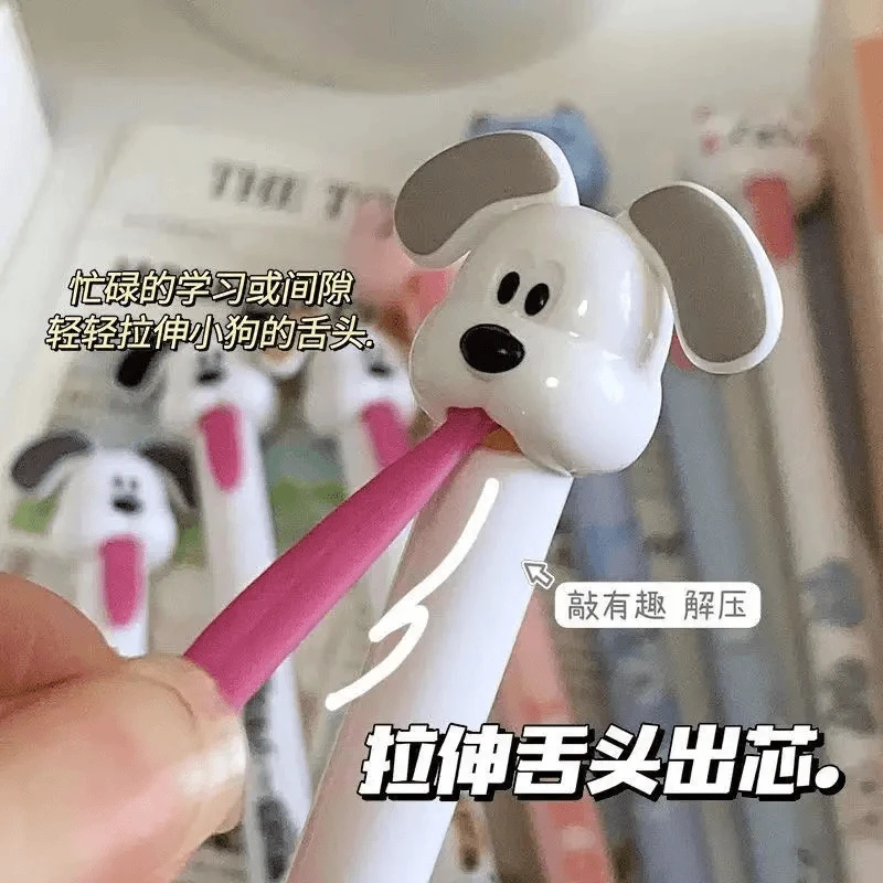 凡物象卡通可爱刷题笔高颜值ins学生考试黑色顺滑0.5耐用中性黑笔