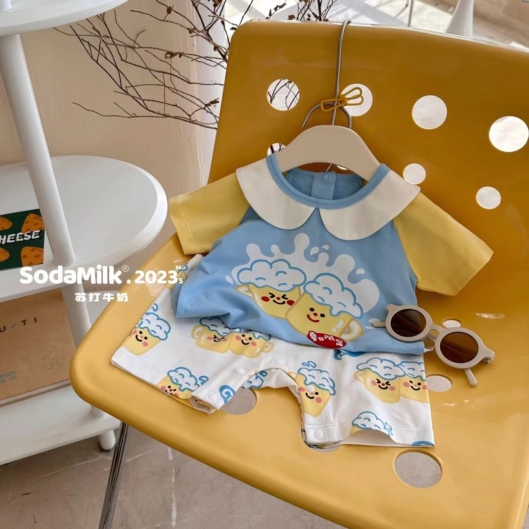 2023年苏打牛奶夏季分体儿童家居休闲外出分体卡通夏款冰感宝宝