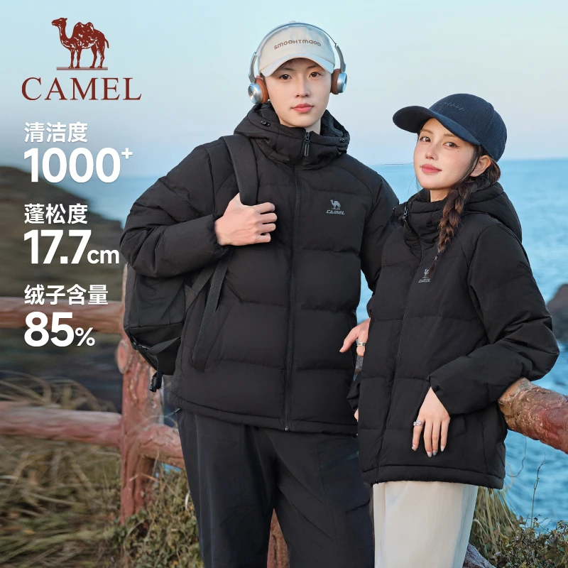 骆驼秋冬三防轻薄户外羽绒服女情侣加厚立领短款面包服外套男8636