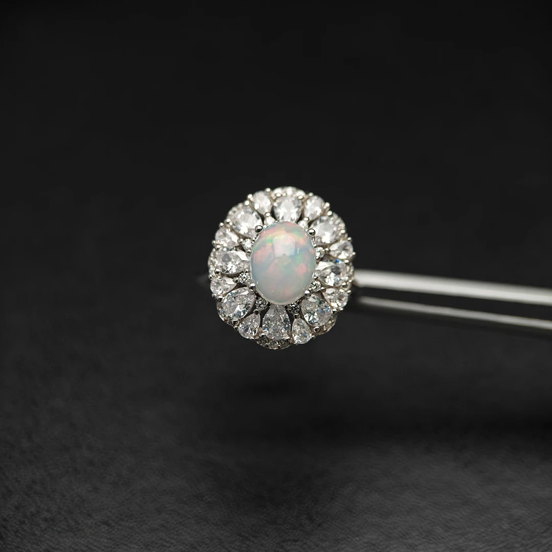 ZF-27A-S925银/欧泊戒指-气质复古精致