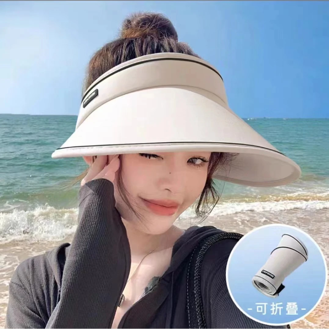 夏季遮阳帽户外防晒帽空顶可折叠空顶太阳帽防紫外线户外骑车百搭