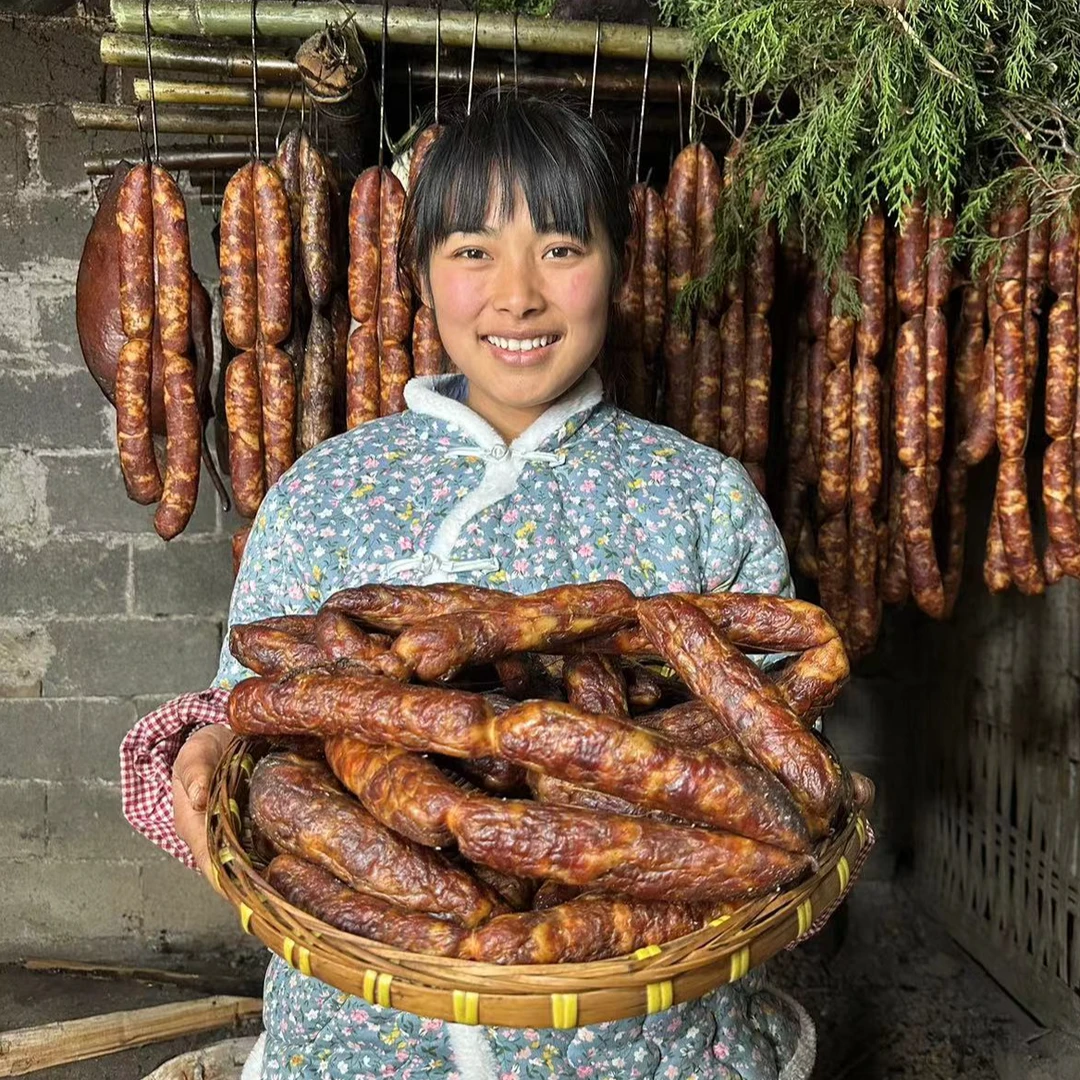 【陈冬妹】四川烟熏腊肠麻辣/五香/广味正宗农家纯猪肉制作