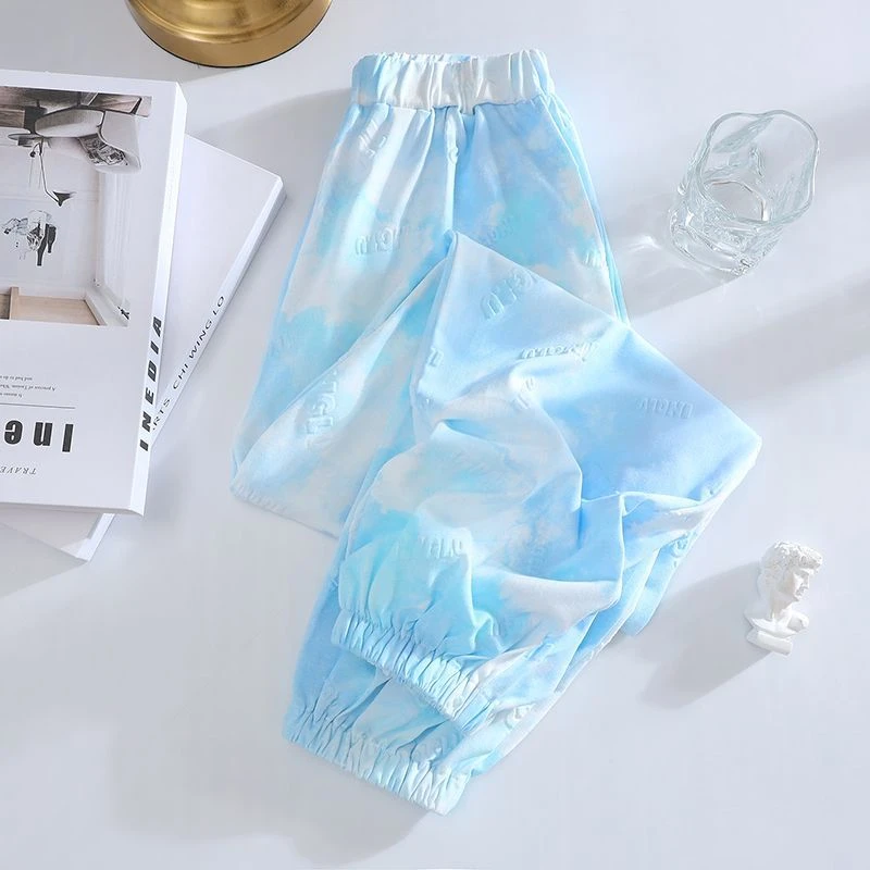 女童裤子夏季薄款2025新款洋气时尚儿童冰丝九分裤夏装休闲防蚊裤