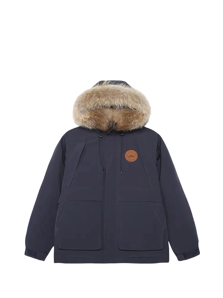 羽绒服情侣外套冬季冲锋衣2023新款短款大毛领上衣百搭款冬装外套