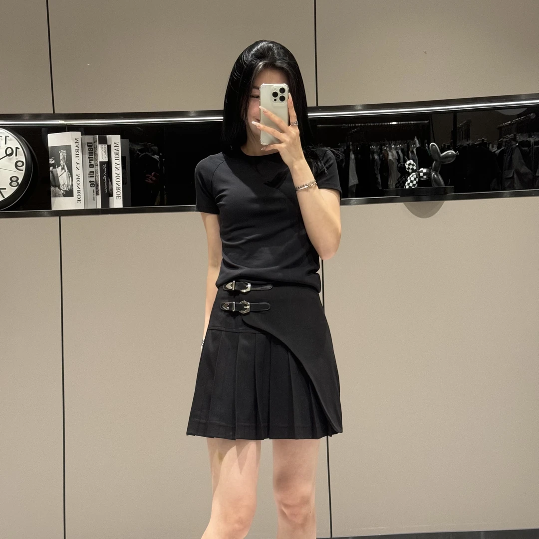 【瑾儿私服 】NO退NO换 小众设计时尚百搭双扣百褶裙短裙sv77006