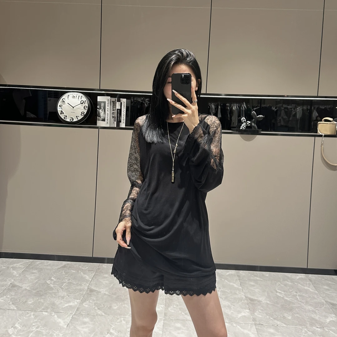 【瑾儿私服】NO退NO换小众设计蕾丝拼接宽松长袖防晒上衣罩衫SV5316