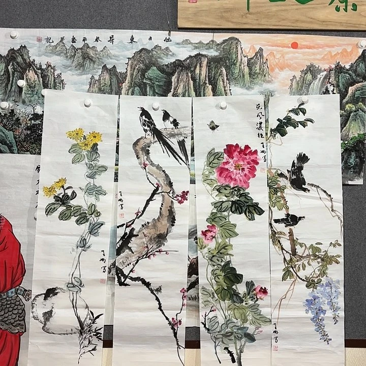 书法陕西省美画家王娜作品四条屏