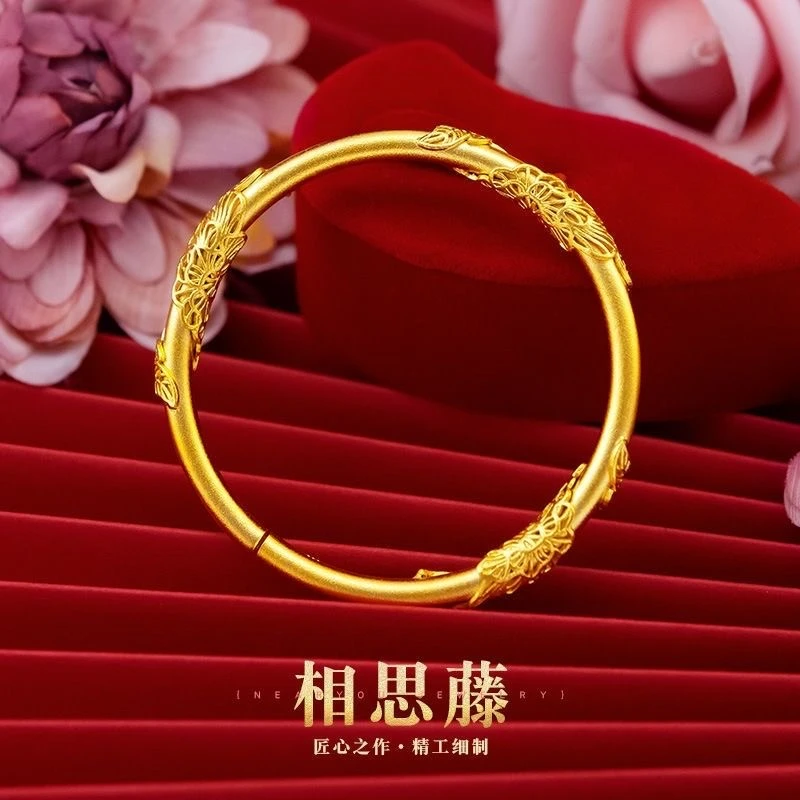 合金手镯 （镀K金） 相思藤开口手镯 时尚百搭古法民族风龙凤呈祥