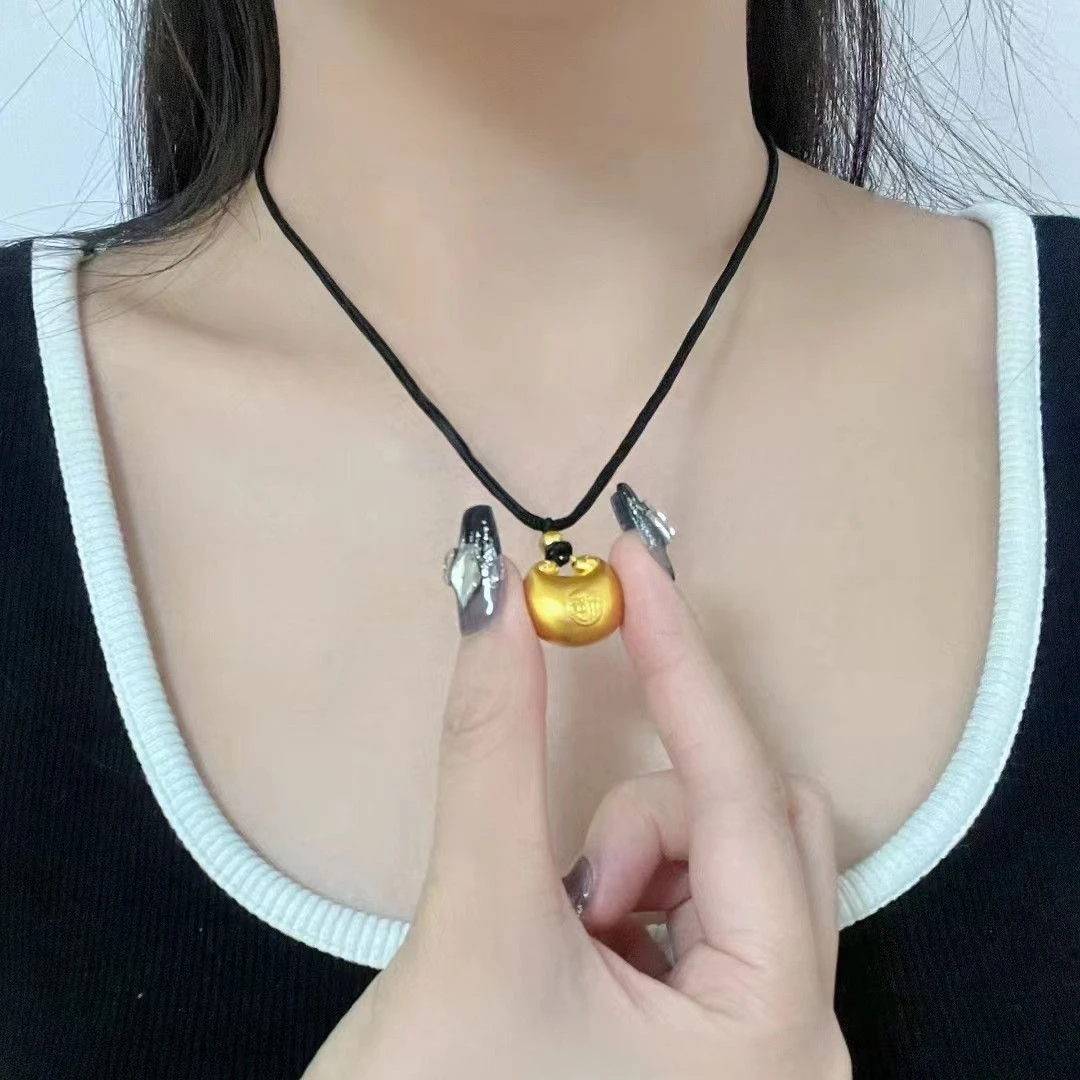 合金吊坠 （镀K金）小胖福福袋吊坠女纳福招财吊坠百搭精致女饰品