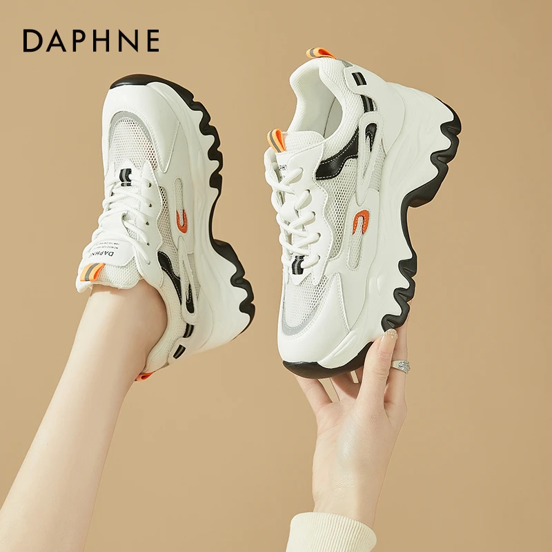 达芙妮运动鞋小个子女生2025夏季内增高厚底鞋女士跑步老爹鞋1126