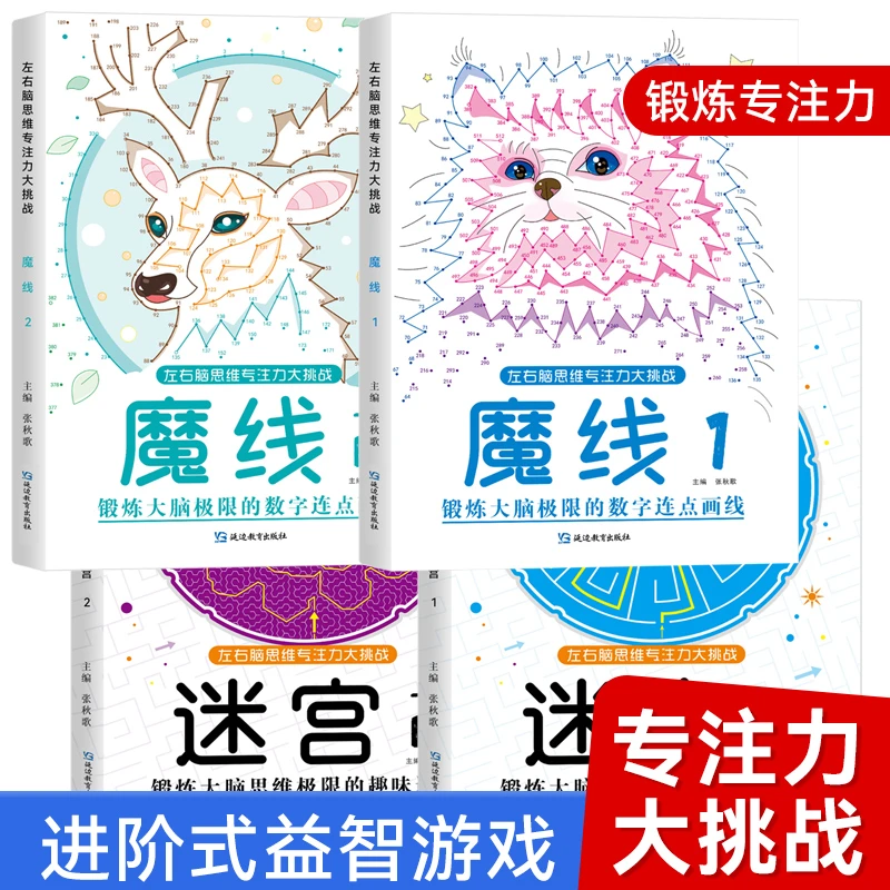 左右脑思维专注力大挑战墨线迷宫教育开发趣味孩子训练动脑逻辑