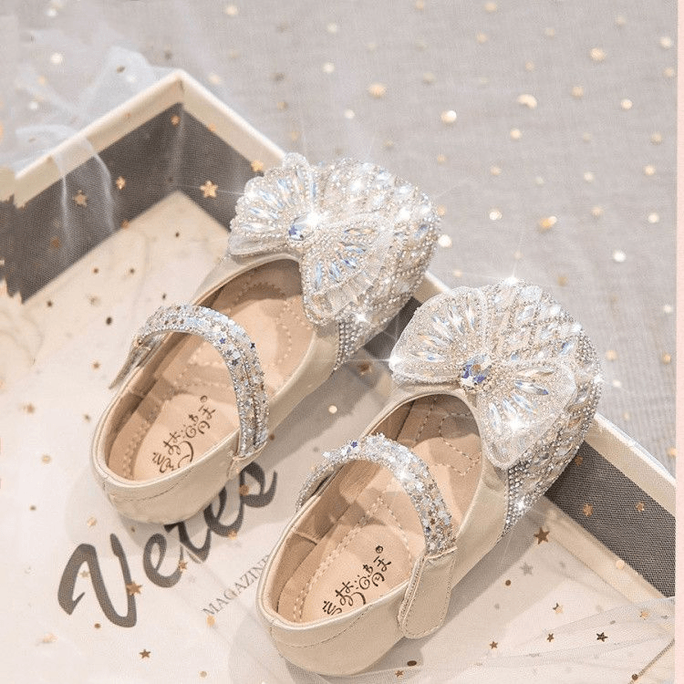 女童公主鞋2024春秋款新款儿童鞋子软底皮鞋小女孩水晶鞋宝宝秋季