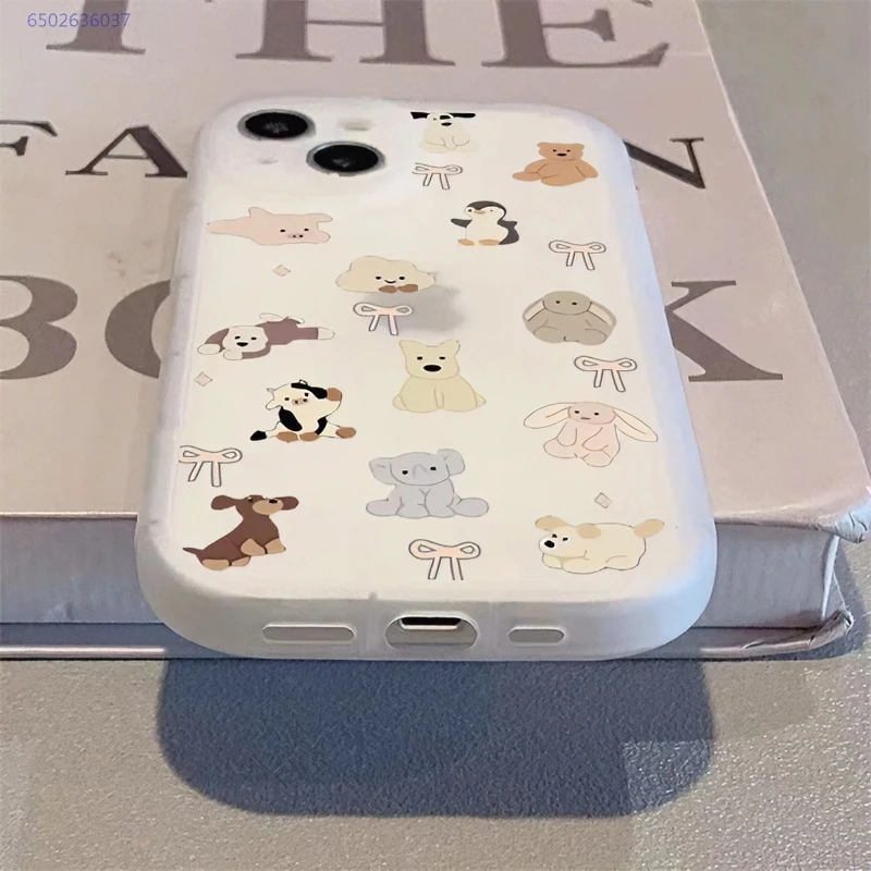 满屏动物苹果15ProMax手机壳iPhone14防摔13全包12/11磨砂Xr卡通7