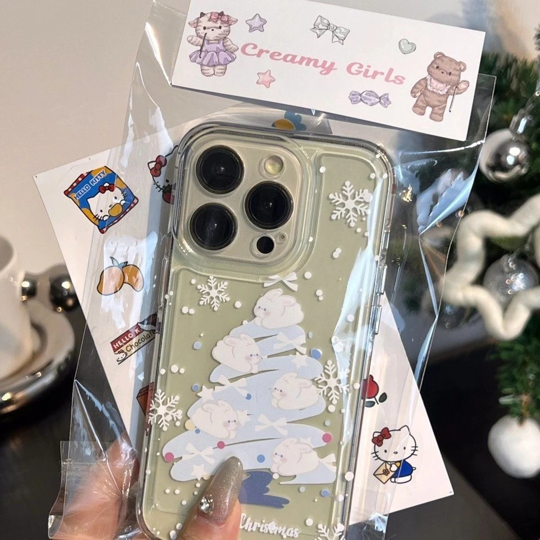 简约圣诞树苹果15ProMax手机壳iPhone14防摔13全包12/11软壳X女8
