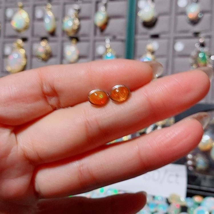 【闪购商品】欧泊耳饰银S925镶嵌耳饰