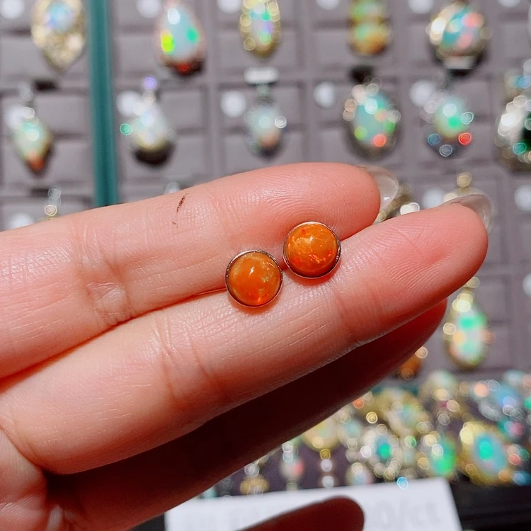 【闪购商品】欧泊耳饰银S925镶嵌耳饰