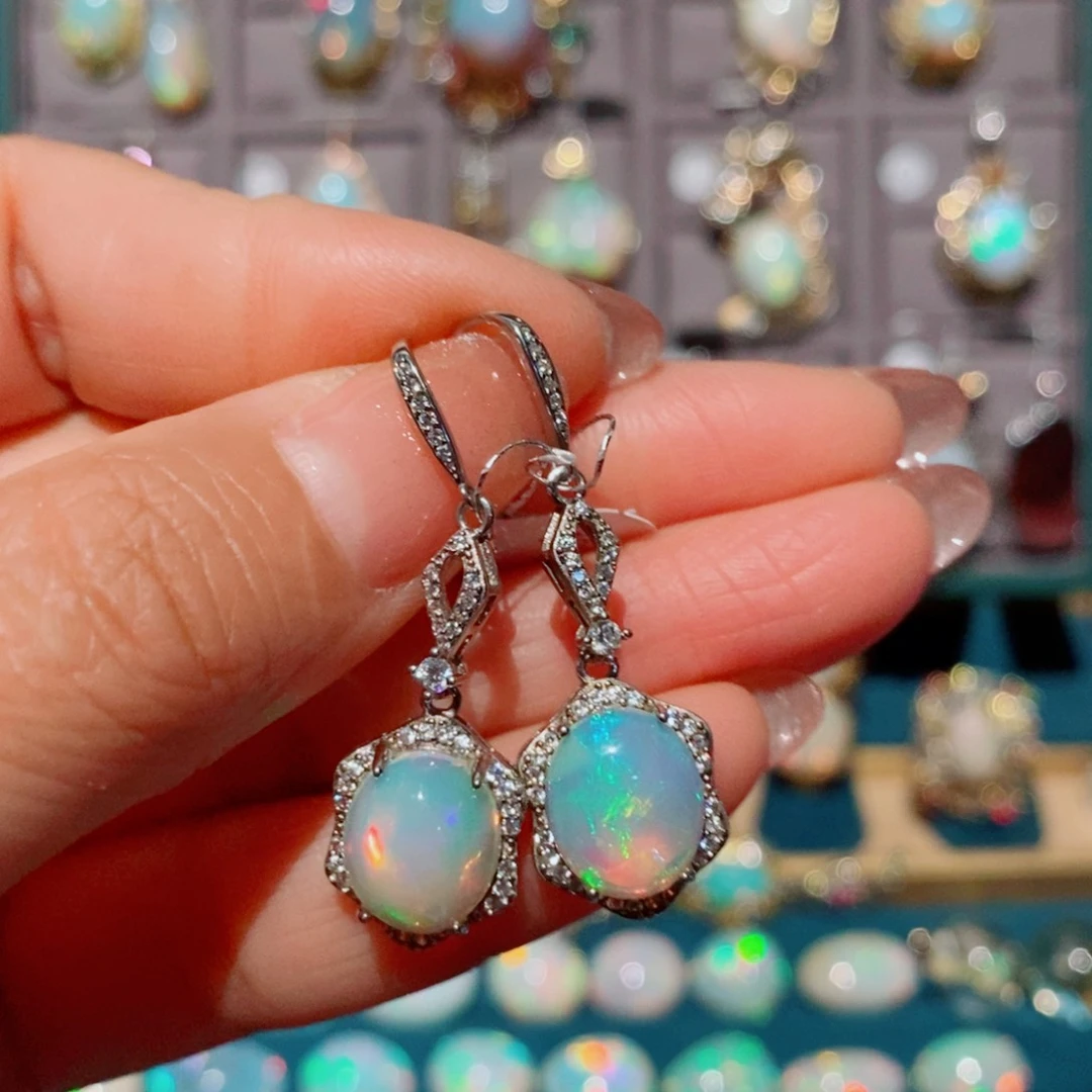 欧泊欧泊耳饰银S925镶嵌