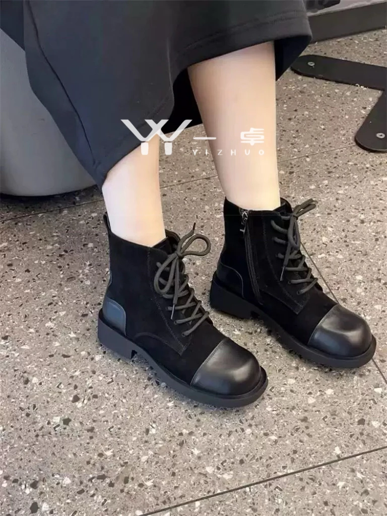 2025冬欧洲站胎牛皮羊京皮加棉休闲短靴2379