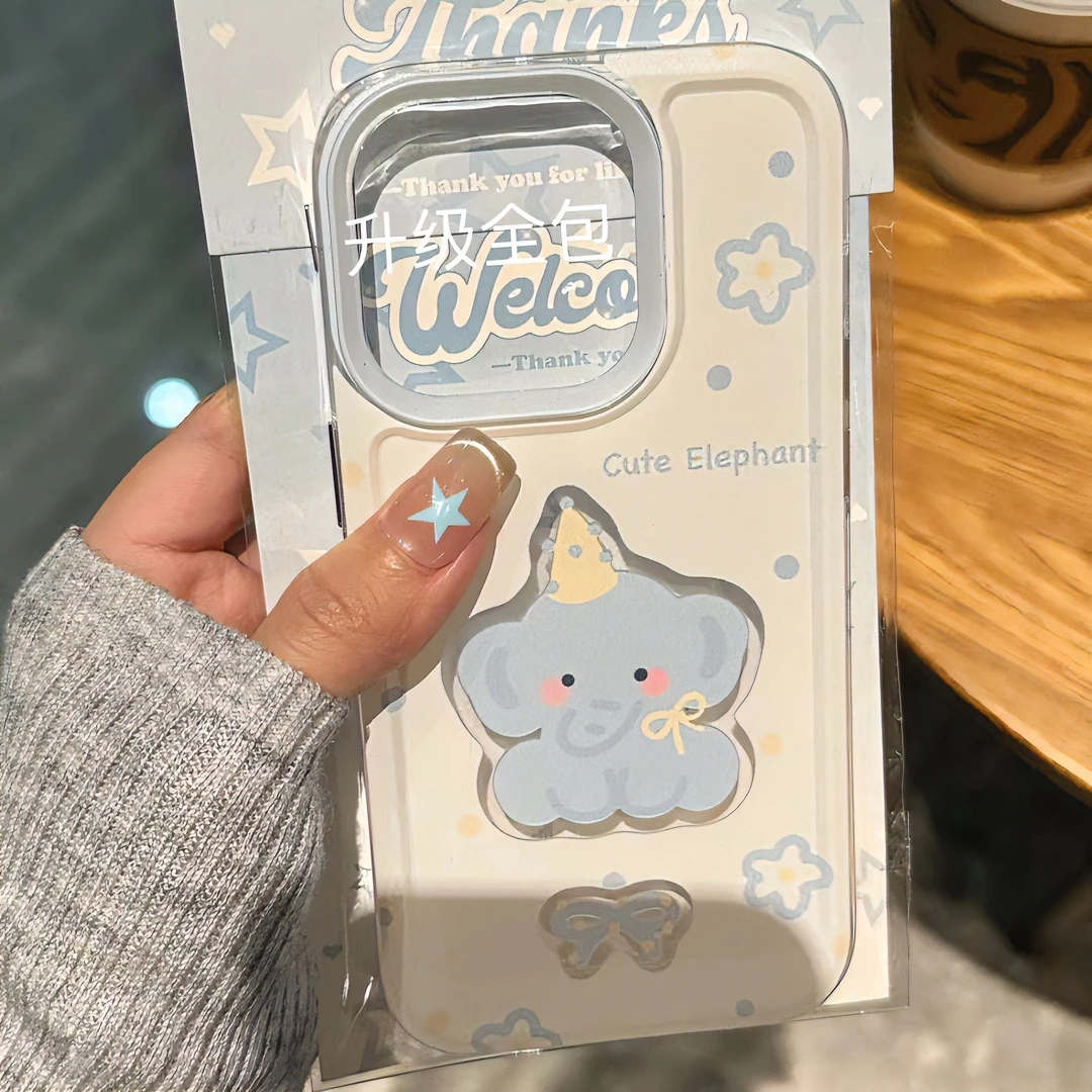 黄帽蓝色大象苹果15/14/13promax手机壳12/11软壳x/xsmax透明全包