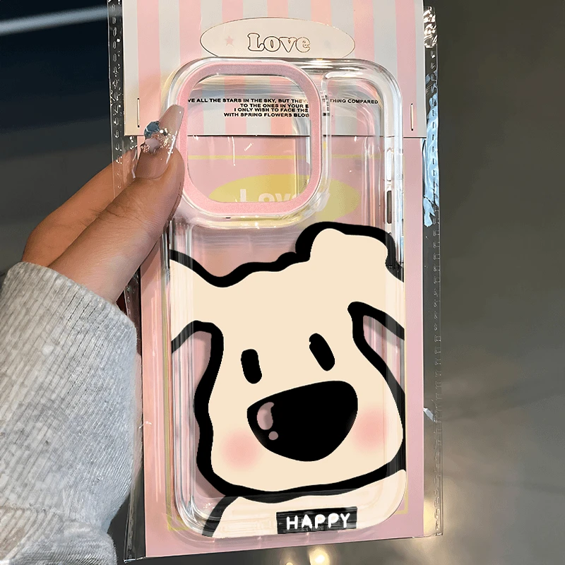 可爱脸红小狗适用iphone13手机壳苹果15promax透明12小众14女款xs